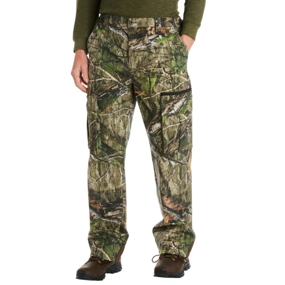 Mossy Oak Cargo Pants Mens L 36 38x32 Country DNA Camo Hunting Drawstring Hem